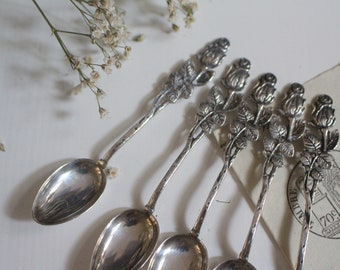 Vintage Set of 5 Silver Tea/Demitasse Spoons - 800W