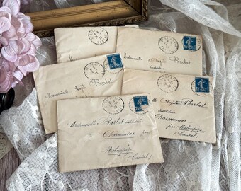 Vintage French Letters Bundle - Correspondence - 20th Century - Junk Journal - Scrapbooking - Collage