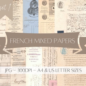 Effimere di carta francese antica - Download digitale - Stampabile - Diario spazzatura - Collage - #1