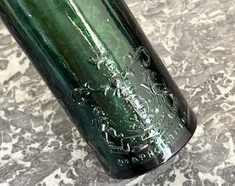 Vintage Apothecary Green Glass Bottle - Idris
