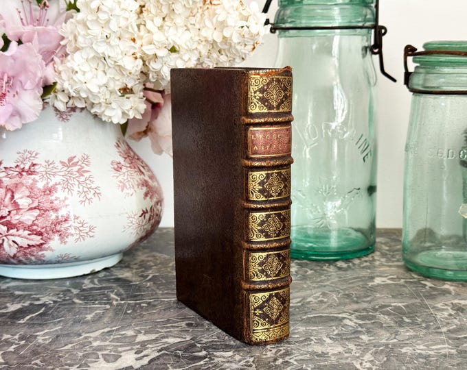 1694 Antique French Leather Bound Book - 17th Century