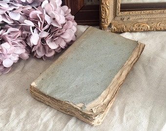 Antique French Book with Ruffled Pages - 18th Century - Rag Paper
