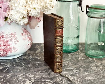 1695 Antique French Leather Bound Book - 17th Century