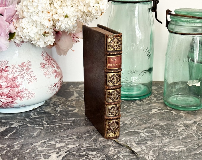 1695 Antique French Leather Bound Book - 17th Century