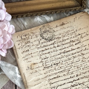 1776 - Antique French Thick Legal Handwritten Document - Vintage Ephemera - 18th Century