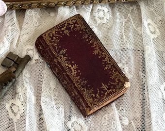 1764 Antique French Small Leather Bound Notebook - 18th Century