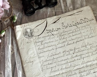 1813 Antique French Legal Handwritten Document - Vintage Ephemera