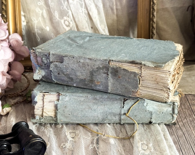 1779 French Paperback Book Set: Ruffled Rag Paper, 18th Century