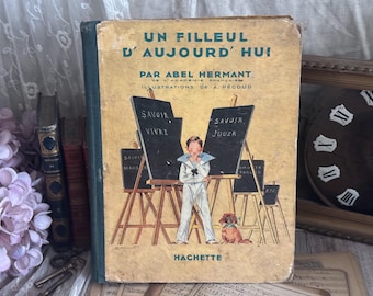 Vintage French Children's Book - 20th Century - Bookshelf Decor