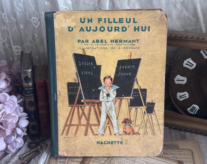 Vintage French Children's Book - 20th Century - Bookshelf Decor