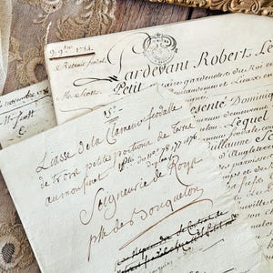 1784 - Antiguo documento legal francés manuscrito - Pergamino - Efímera vintage - Siglo XVIII