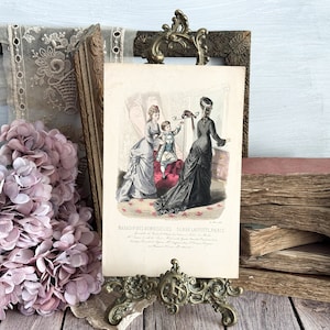 Antique French Fashion Print - 19th Century