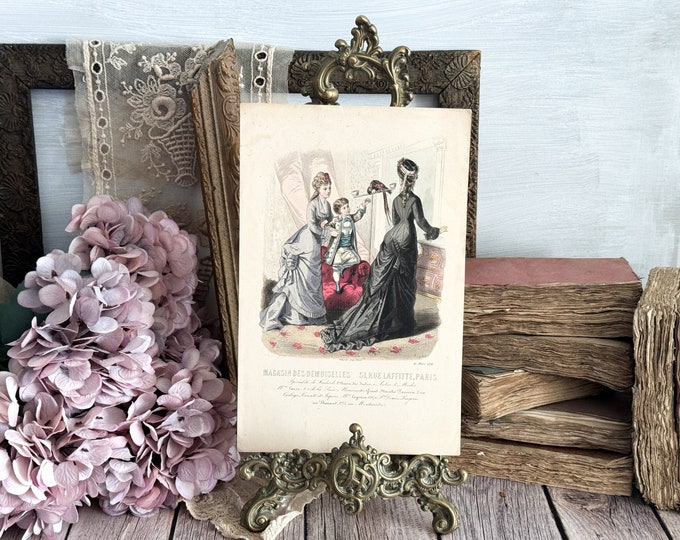 Antique French Fashion Print - 19th Century