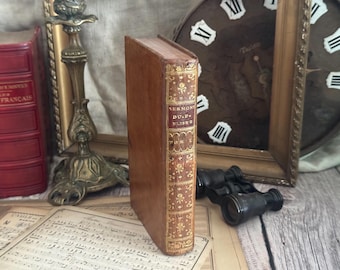 1785 Antique Leather Bound Book - 18th Century - Bookshelf Decor