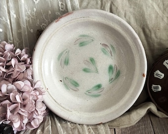 Antique French Large Earthenware Platter - Kitchen Decor - 19th Century - Cul Noir