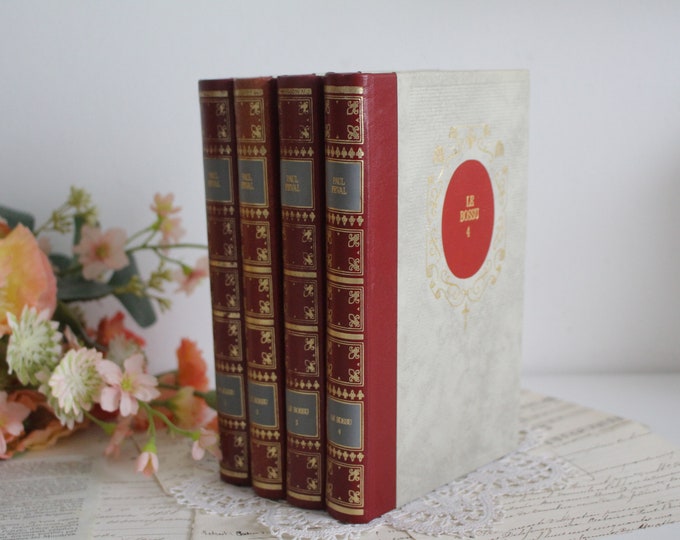 Set of 4 Vintage French Books - 20th Century - Bookshelf Decor - Le Bossu
