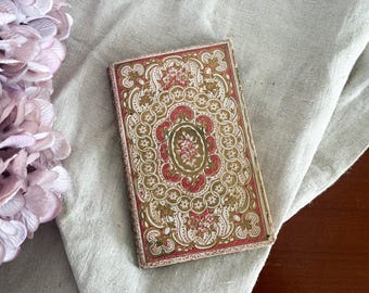 Antique French Romantic Gilded Book - 19th Century - Shabby Chic - Bookshelf Decor