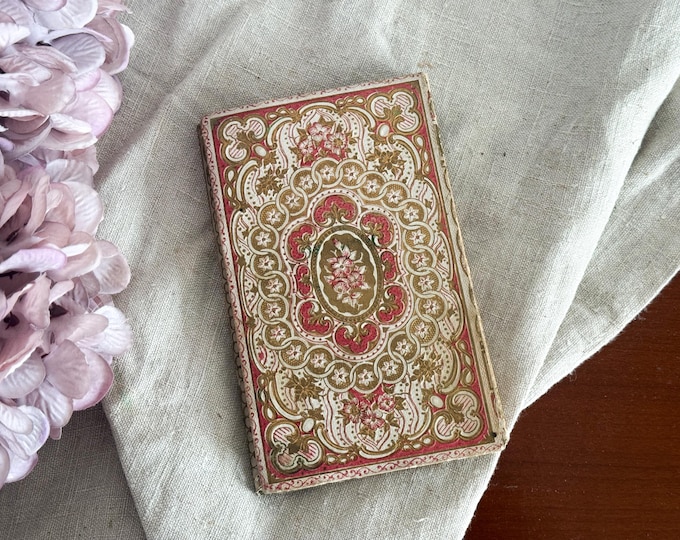 Antique French Romantic Gilded Book - 19th Century - Shabby Chic - Bookshelf Decor