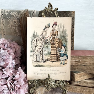 Antique French Fashion Print - Journal des Demoiselles - 19th Century