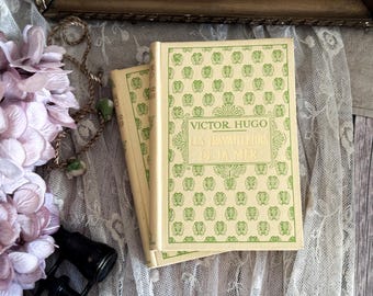 Vintage French Book Set – Victor Hugo, Decorative Cream Covers