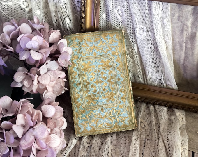 Antique French Romantic Gilt Book - 19th Century - Shabby Chic - Gilded Book