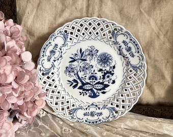 Vintage Hutschenreuther Germany Decorative Wall Plate - Blue Onion