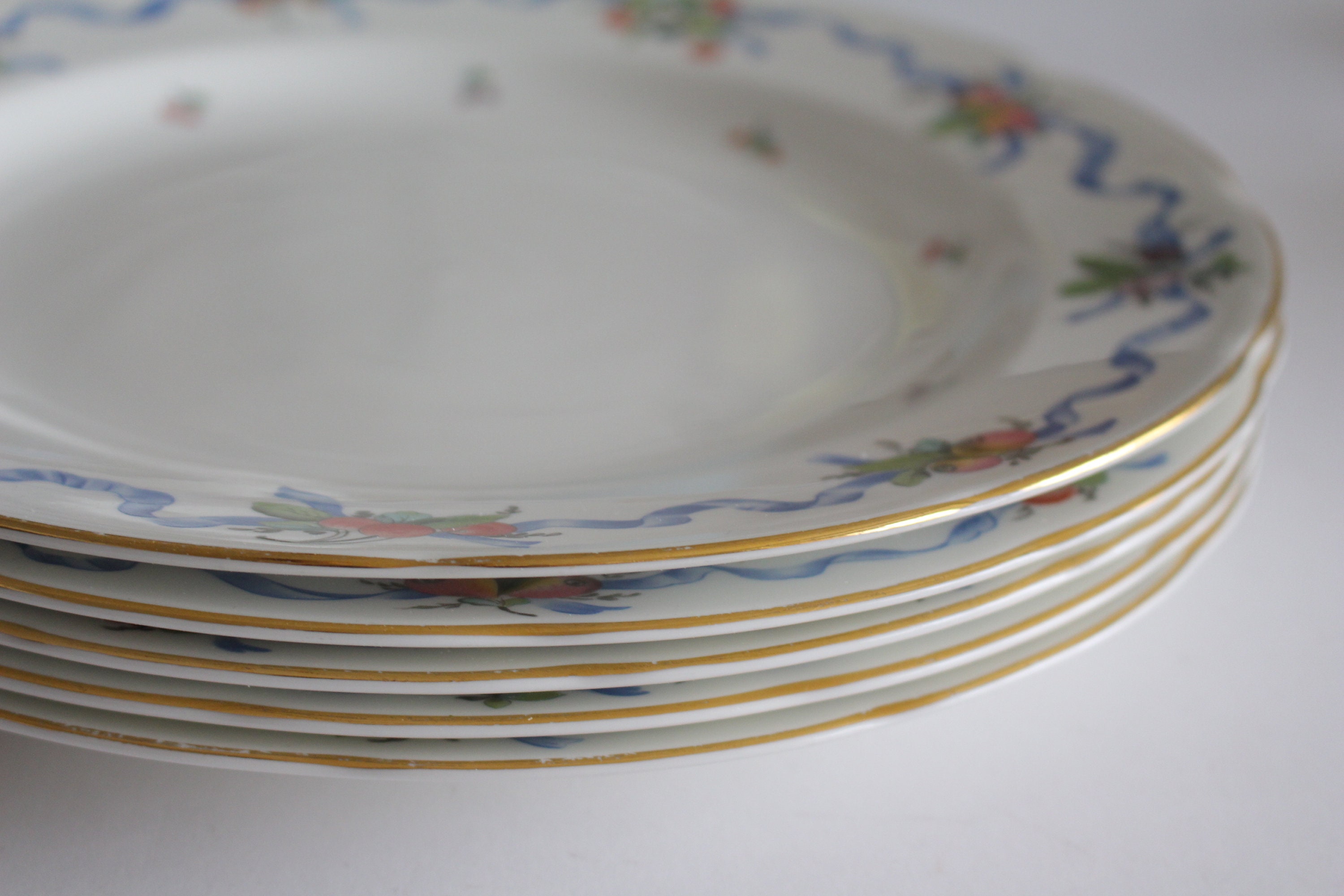 Set of 5 Vintage Wedgwood Dinner Plates Williamsburg Ribbon Etsy
