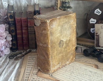 1587 Antique Book – Plutarch's Lives of the Illustrious Greeks & Romans - Vellum Binding - Volume 1