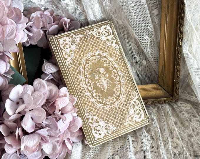 Antique French Romantic Gilt Book - 19th Century - Shabby Chic - Gilded Book