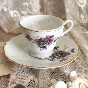 Antique French Porcelain Cup and Saucer