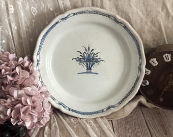 Antique French Large Earthenware Platter - Kitchen Decor - 19th Century - Cul Noir