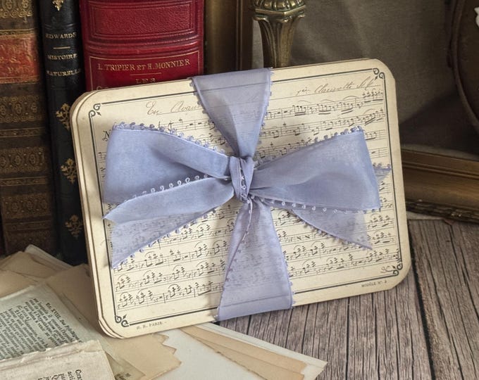 Set of 5 Antique French Handwritten Music Sheets - Music Cards - Shabby Chic