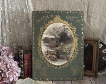 Antique French 1903 Calendar - Art Nouveau Decor