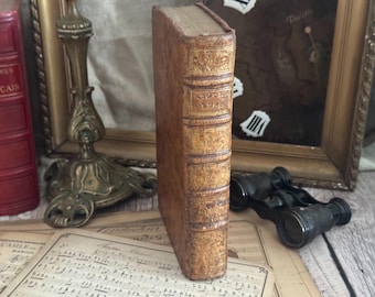 1779 Antique Leather Bound Book - 18th Century - Bookshelf Decor - Rules for the Clergy