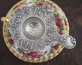 Vintage German 800 Silver Tea Strainer - Teaware - Afternoon Tea