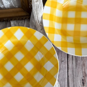 Pair of Vintage French Ironstone Soup Plates - Digoin Sarreguemines - Ecossais