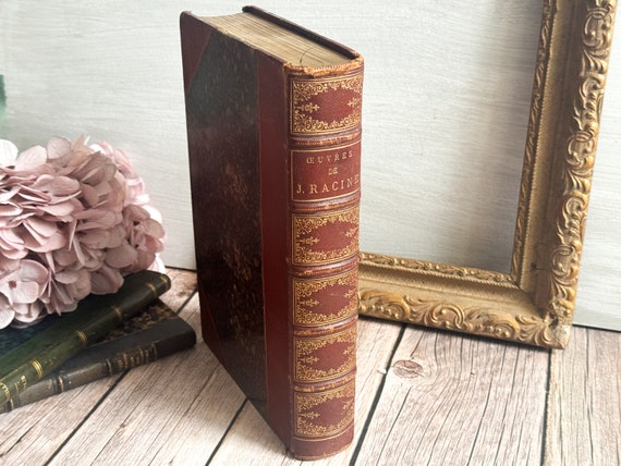 アンティーク雑貨 Old French Books 1830. Antique 1830s French Leather Bound Books - Set of 3 | Chairish