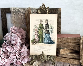 Antique French Fashion Print - 19th Century