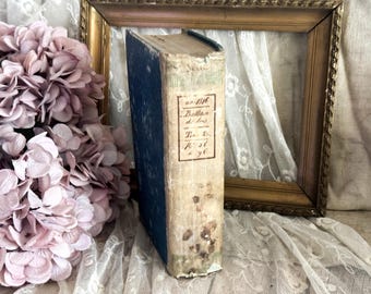 Antique French Book - 19th Century - Bookshelf Decor