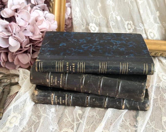 Set of 3 Vintage Books - Bookshelf Decor - Decorative Books - 19th 20th Century Books