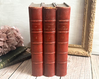 Set of 3 Antique French Books - 19th Century - MOLIERE