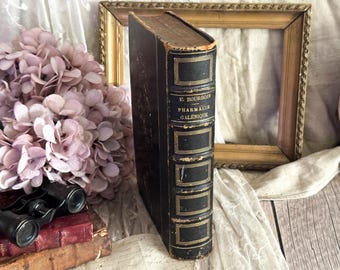 Antique French Pharmaceutical Book - 19th Century - Bookshelf Decor - Pharmacie Galénique