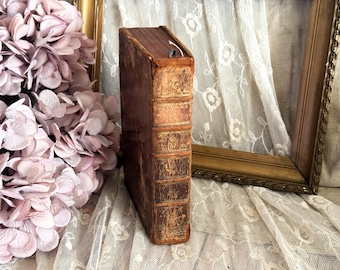 Antique French Leather Bound Book - Bookshelf Decor - 18th Century -  VOLTAIRE