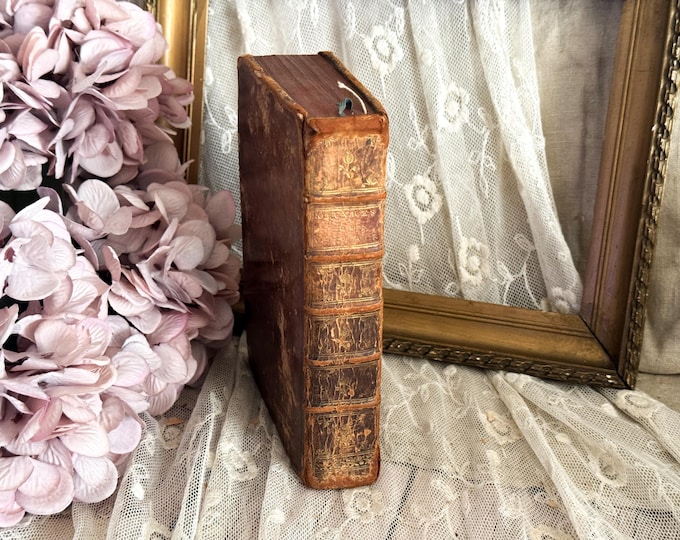 Antique French Leather Bound Book - Bookshelf Decor - 18th Century -  VOLTAIRE