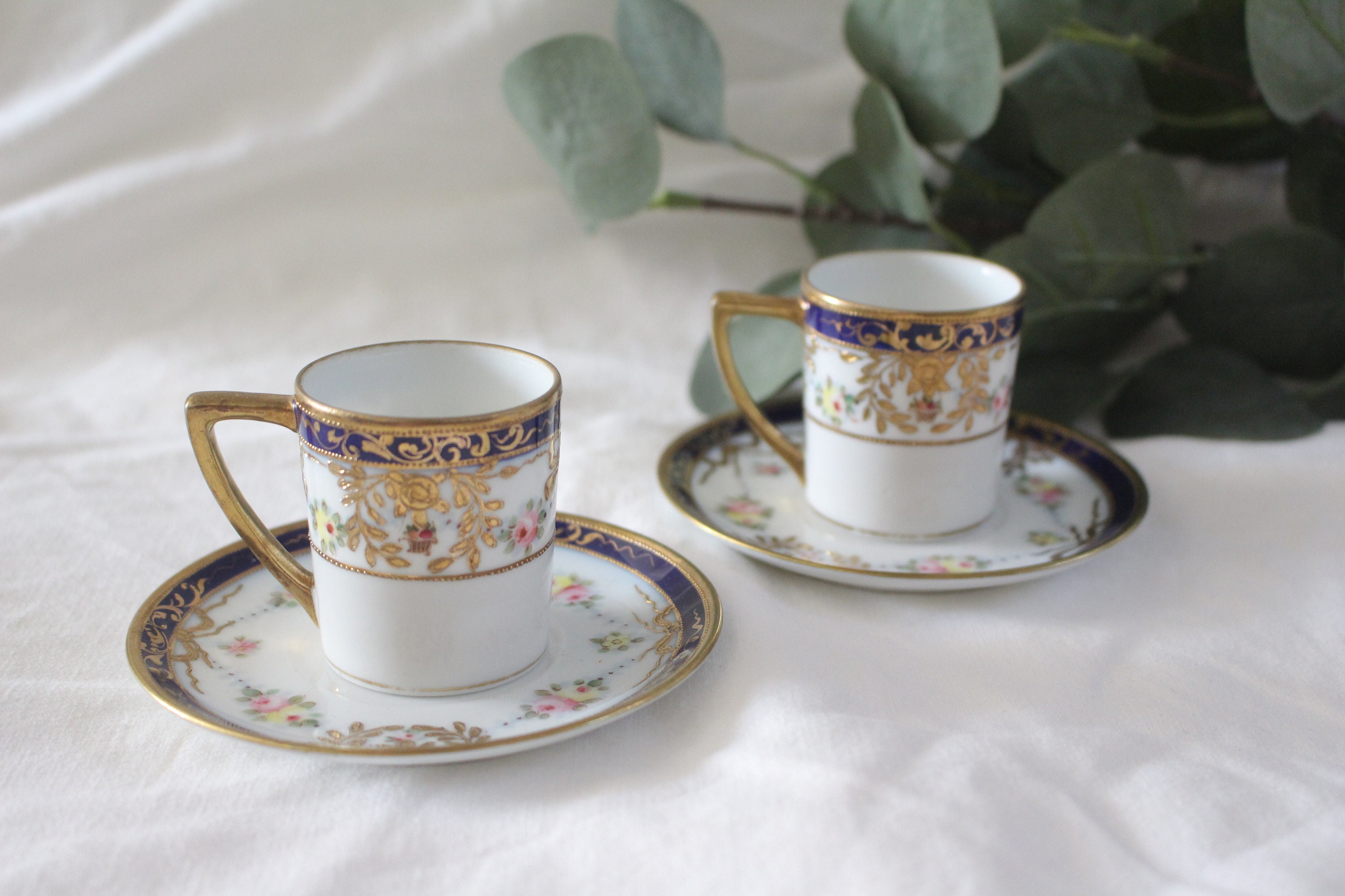 Set de 2 Tasses et Soucoupe Demitasse Vintage - Noritake