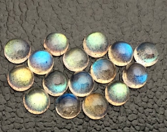 Natural Labradorite Round Cabochon, Fine Quality (4-6 mm)