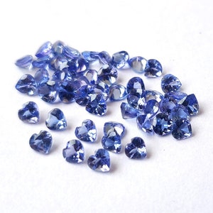 Tanzanite Faceted Heart 4x4MM / hearthsape Fine Quality Gems / Fine Quality for Fine Jewelry/ December birthstone Price per piece.