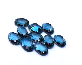 London Blue Topaz 6x4mm to 8x6mm Natural London Blue Topaz Cabochon Oval Loose Gemstone @ All Calibrated Size Available 6x4mm to 8x6mm