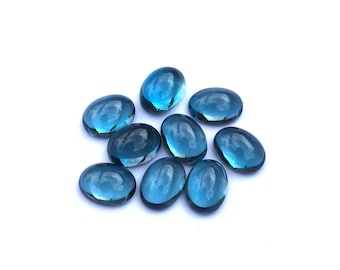London Blue Topaz 6x4mm to 8x6mm Natural London Blue Topaz Cabochon Oval Loose Gemstone @ All Calibrated Size Available 6x4mm to 8x6mm