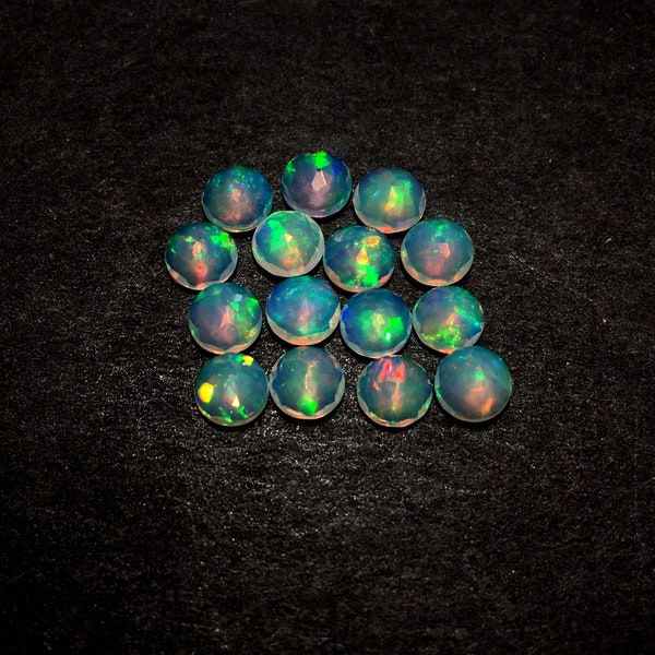 Natural Ethiopian Opal 5MM Faceted Round / Fine Quality Gemstones with Super colours. Price by Piece